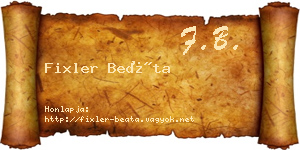 Fixler Beáta névjegykártya