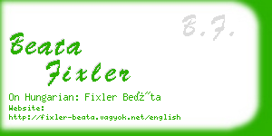 beata fixler business card